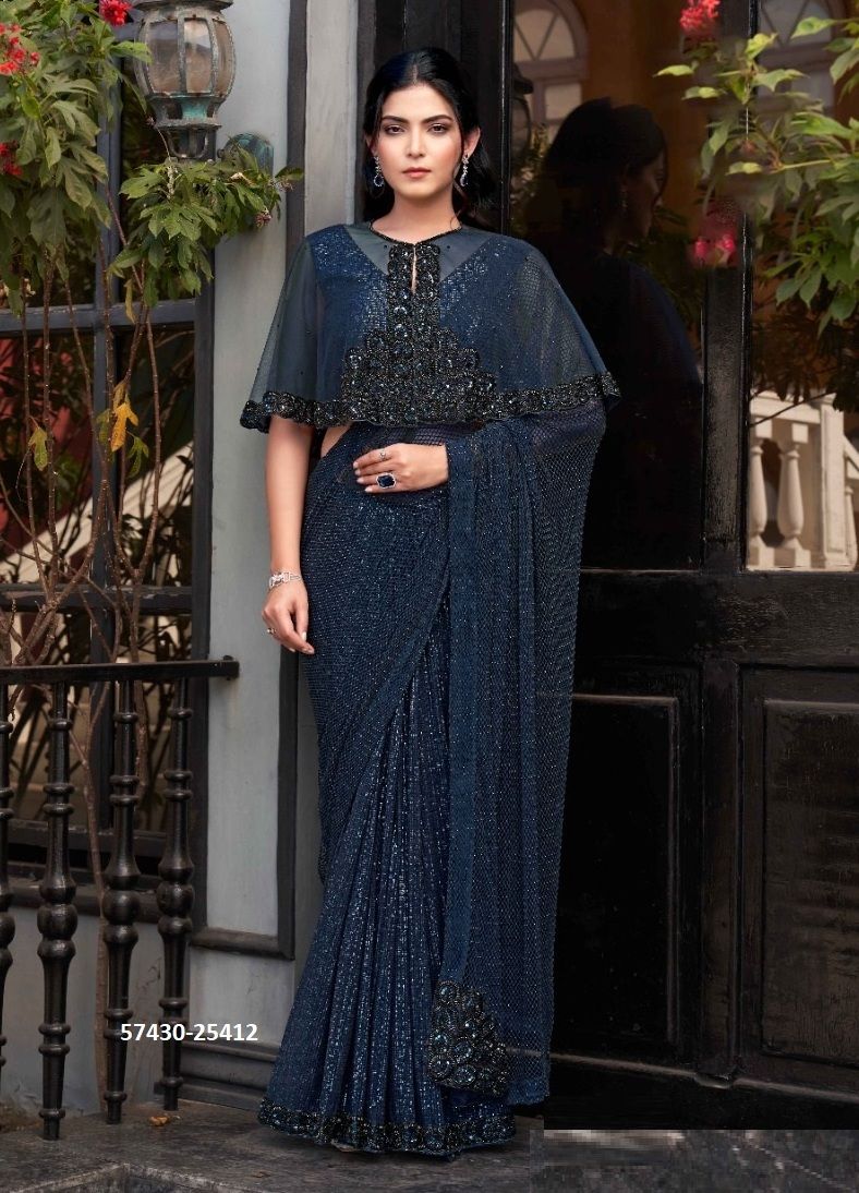 NOIRE - Catalog # 57430 (Set of 9 Sarees) by Brand MAHOTSAV