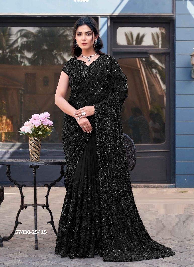 NOIRE - Catalog # 57430 (Set of 9 Sarees) by Brand MAHOTSAV
