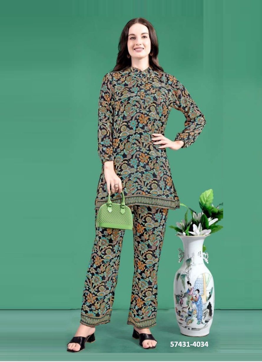 SILK CO-ORD SET 9 - Catalog # 57431 (Set of 6 Tops With Bottoms) by Brand STROLLAY ®