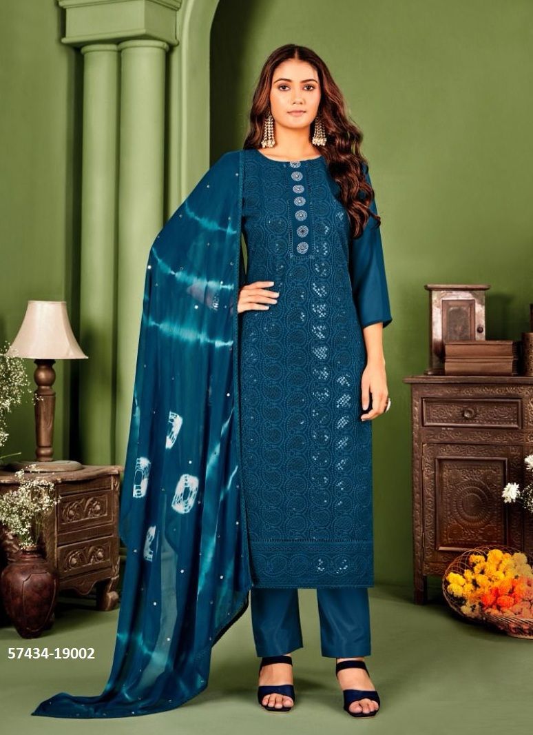 ZULFAT 6 - Catalog # 57434 (Set of 8 Readymade Salwar Suits) by Brand STROLLAY ®