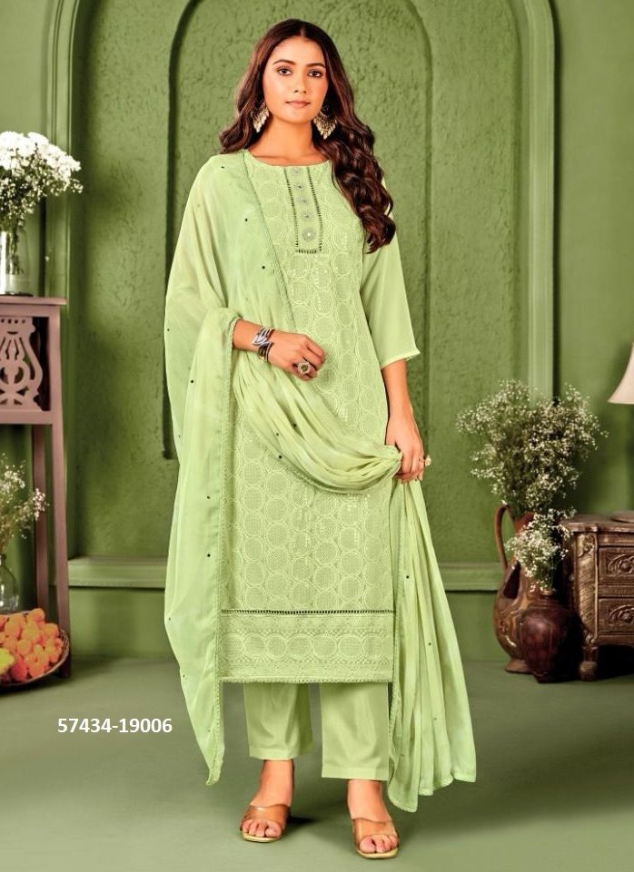 ZULFAT 6 - Catalog # 57434 (Set of 8 Readymade Salwar Suits) by Brand STROLLAY ®