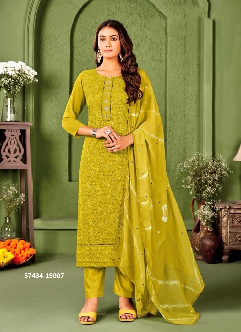 ZULFAT 6 - Catalog # 57434 (Set of 8 Readymade Salwar Suits) by Brand STROLLAY ®
