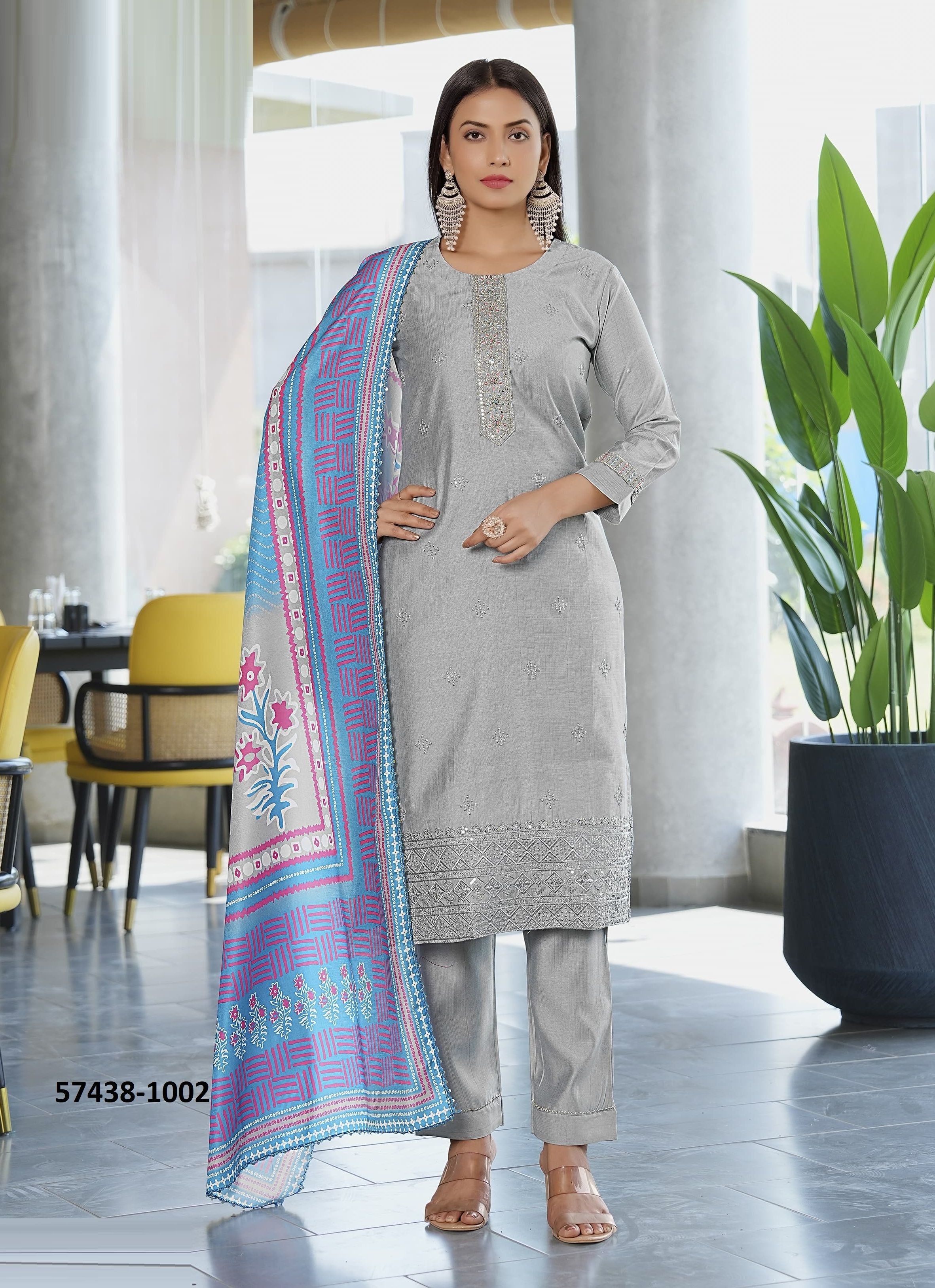 MILLY - Catalog # 57438 (Set of 6 Readymade Salwar Suits) by Brand WOODEE AHMEDABAD