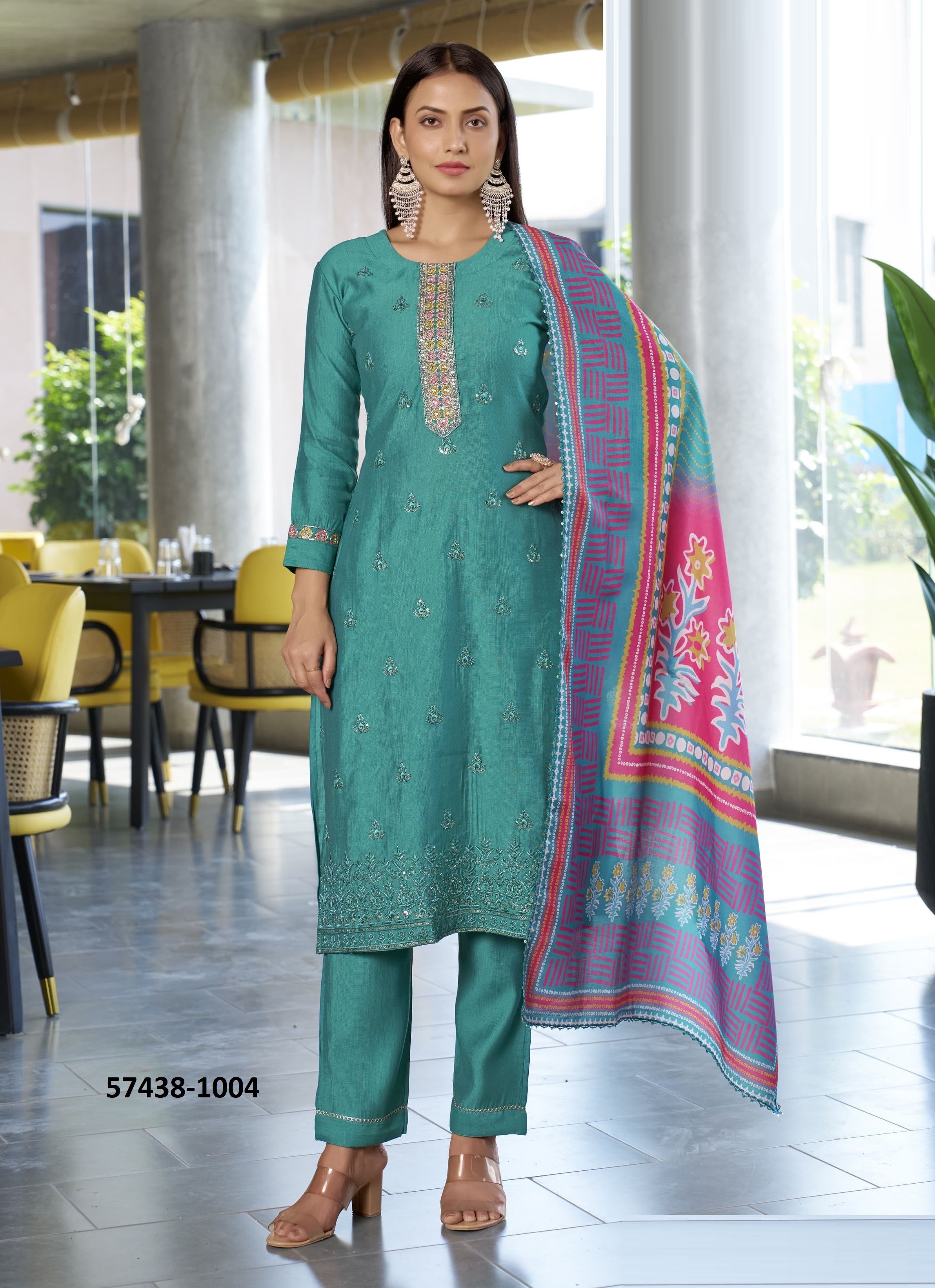 MILLY - Catalog # 57438 (Set of 6 Readymade Salwar Suits) by Brand WOODEE AHMEDABAD