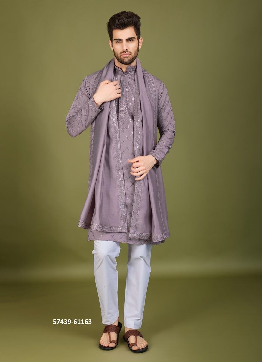 INDO VASTRA - Catalog # 57439 (Set of 4 Men's Ethnic Wear) by Brand STROLLAY ®