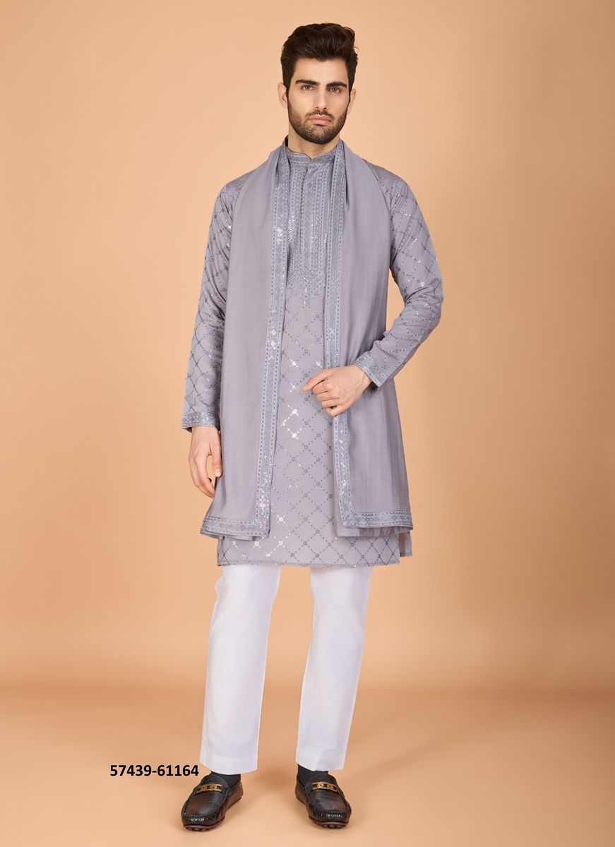 INDO VASTRA - Catalog # 57439 (Set of 4 Men's Ethnic Wear) by Brand STROLLAY ®