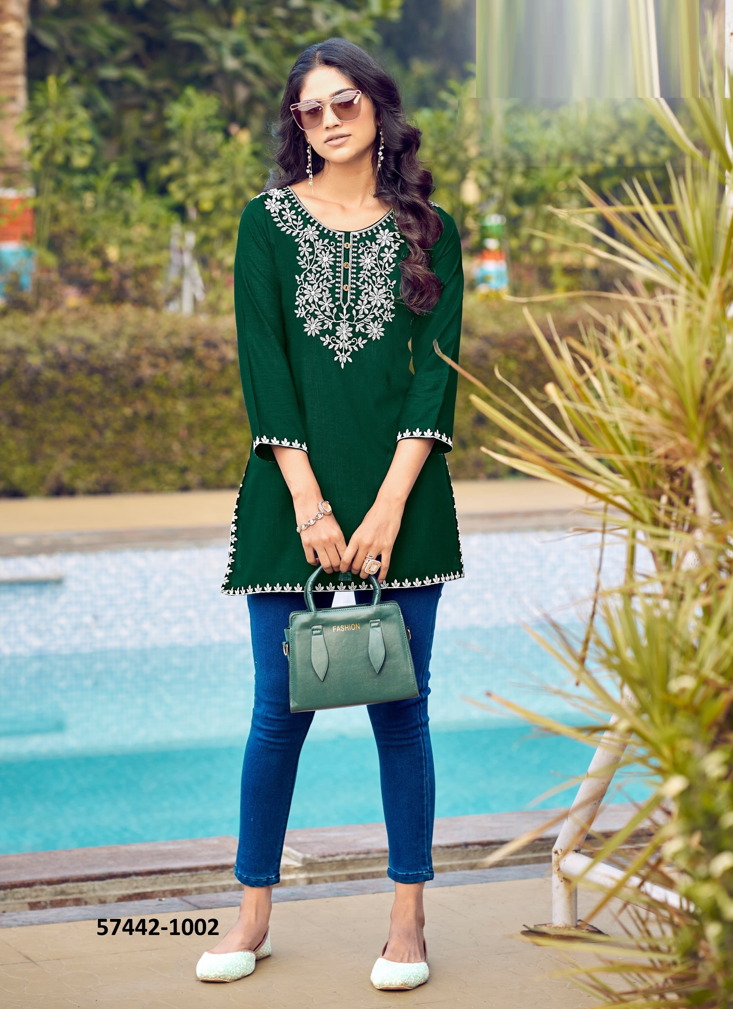 NORA 6 - Catalog # 57442 (Set of 6 Readymade Women's Kurtis / Tops) by Brand OSSM