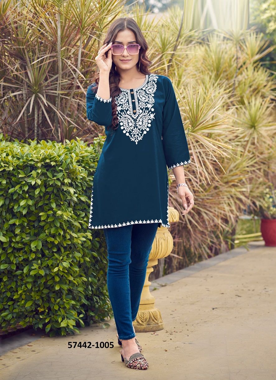 NORA 6 - Catalog # 57442 (Set of 6 Readymade Women's Kurtis / Tops) by Brand OSSM