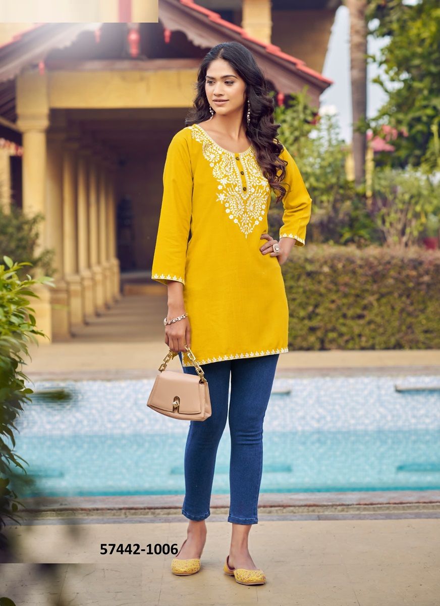 NORA 6 - Catalog # 57442 (Set of 6 Readymade Women's Kurtis / Tops) by Brand OSSM