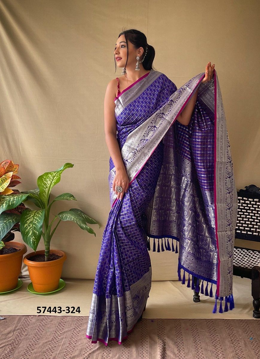 SHEER & SHINY - Catalog # 57443 (Set of 7 Sarees) by Brand STROLLAY ®