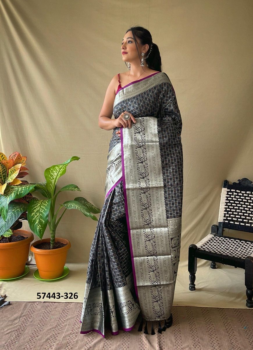 SHEER & SHINY - Catalog # 57443 (Set of 7 Sarees) by Brand STROLLAY ®