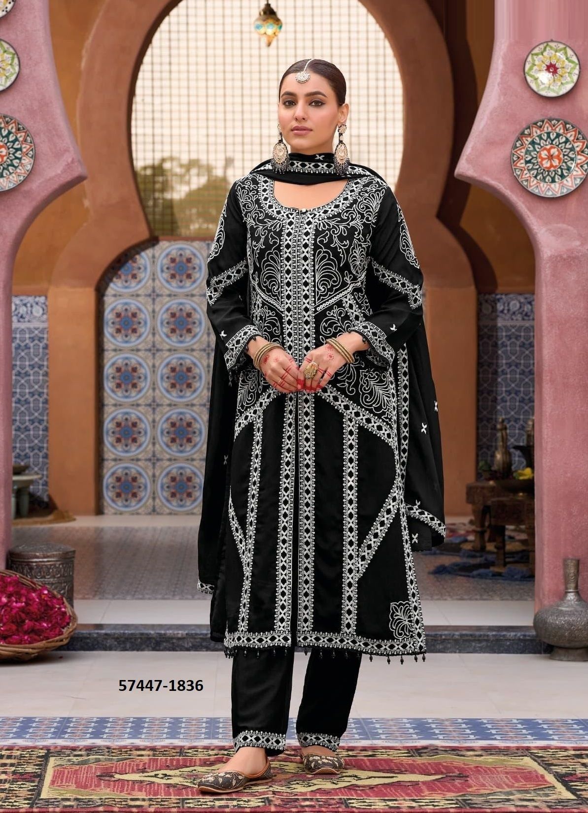 KASE - Catalog # 57447 (Set of 2 Readymade Salwar Suits) by Brand EBA LIFESTYLE
