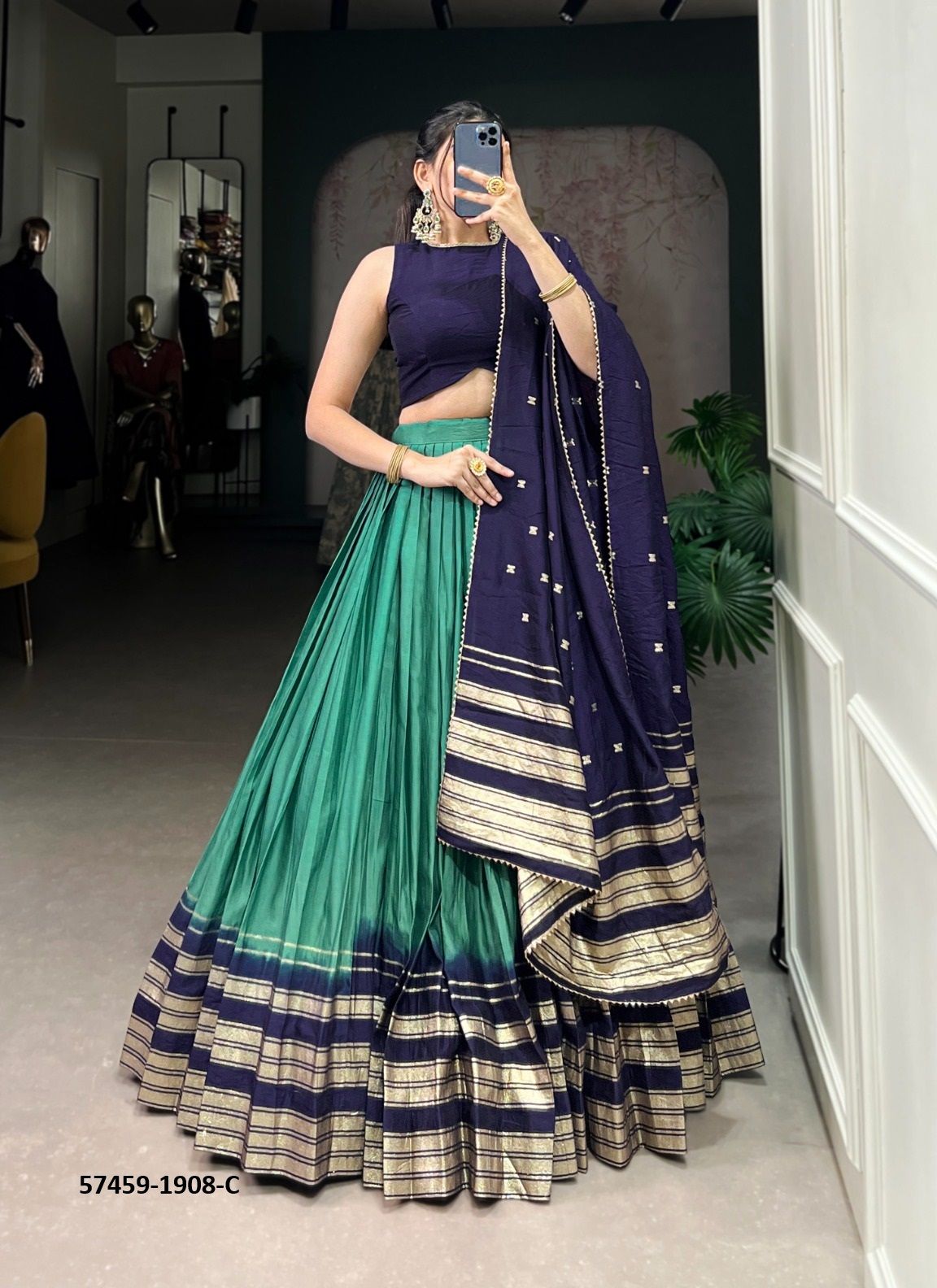 SERIES 1908 - Catalog # 57459 (Set of 4 Semi-Stitched Lehengas) by Brand STROLLAY ®