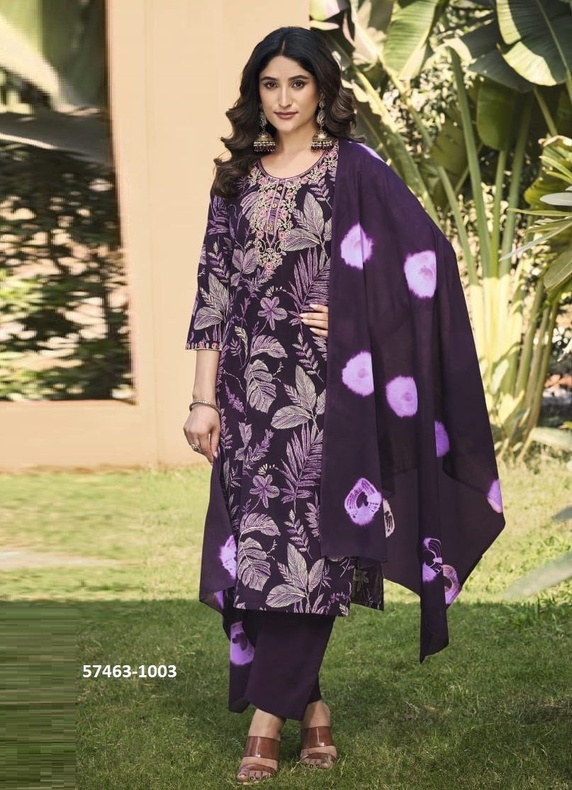 SUNSHINE - Catalog # 57463 (Set of 6 Readymade Salwar Suits) by Brand OSSM