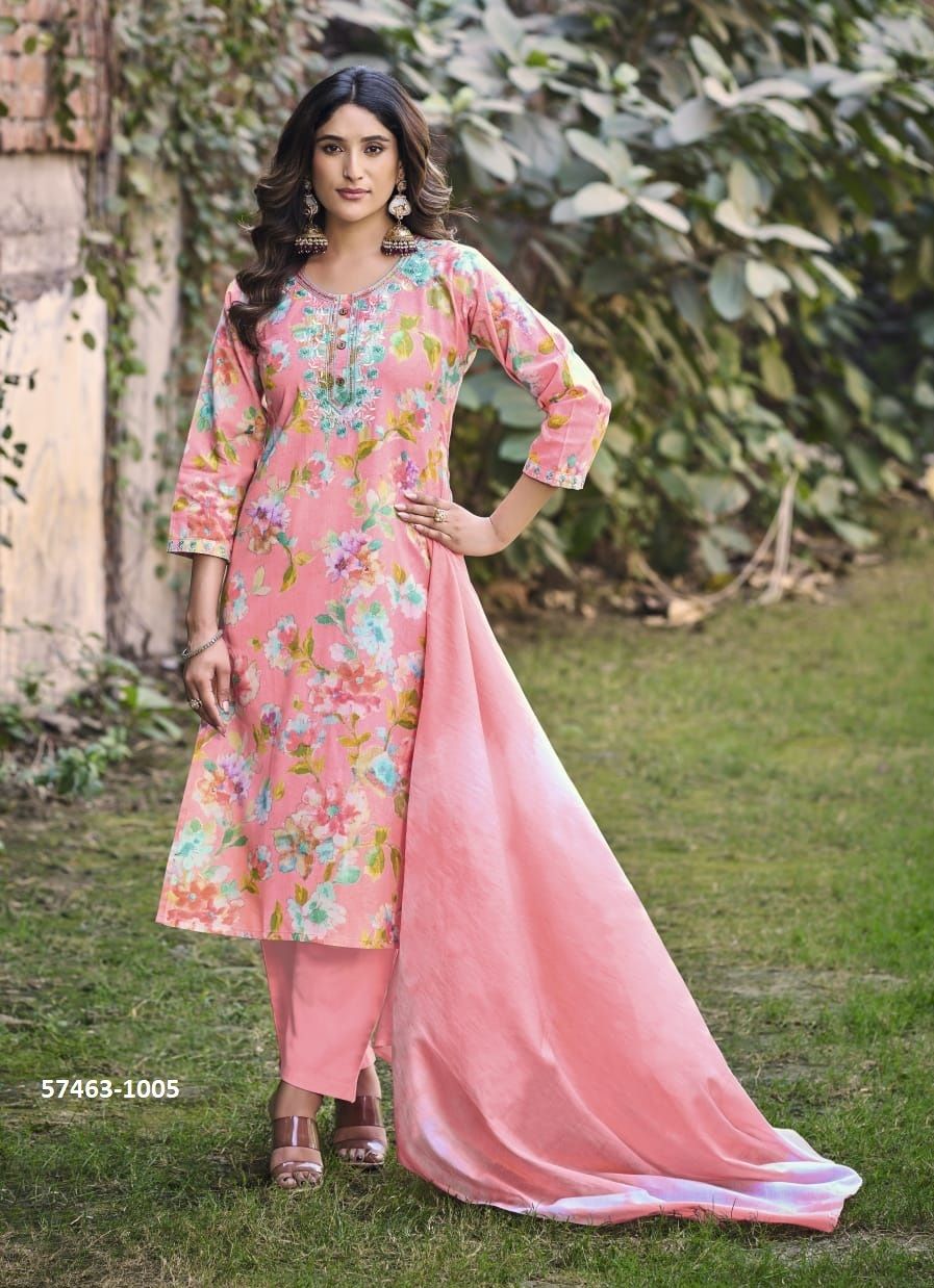 SUNSHINE - Catalog # 57463 (Set of 6 Readymade Salwar Suits) by Brand OSSM