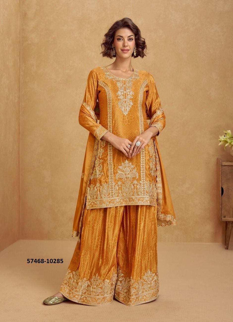 TANVI - Catalog # 57468 (Set of 4 Readymade Salwar Suits) by Brand AASHIRWAD