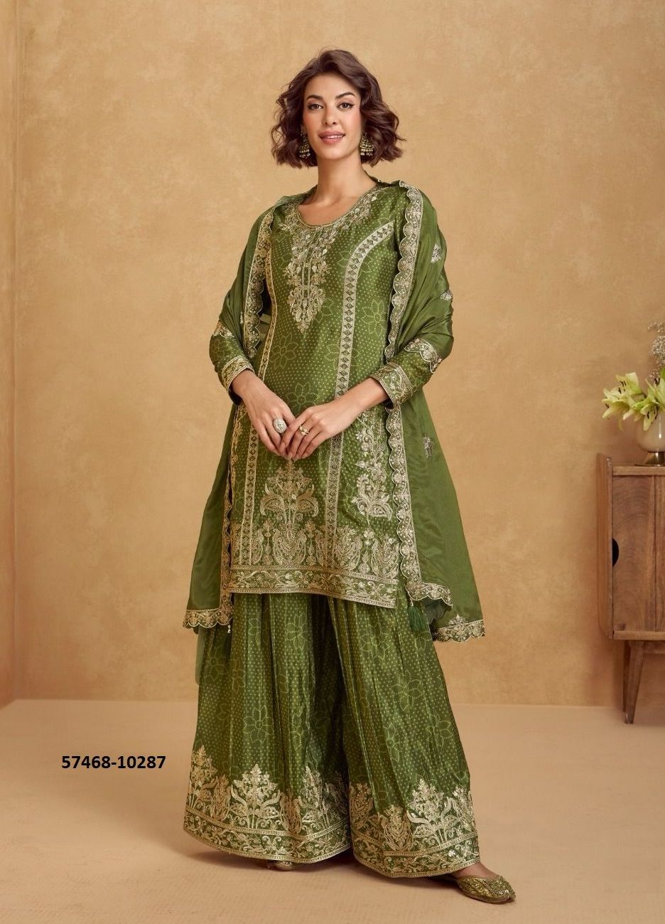 TANVI - Catalog # 57468 (Set of 4 Readymade Salwar Suits) by Brand AASHIRWAD