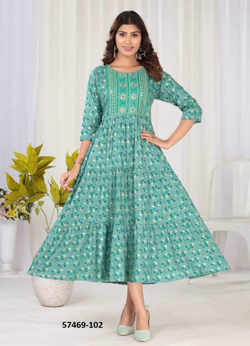 WILSON - Catalog # 57469 (Set of 6 Readymade Women's Kurtis / Tops) by Brand DEE CEE