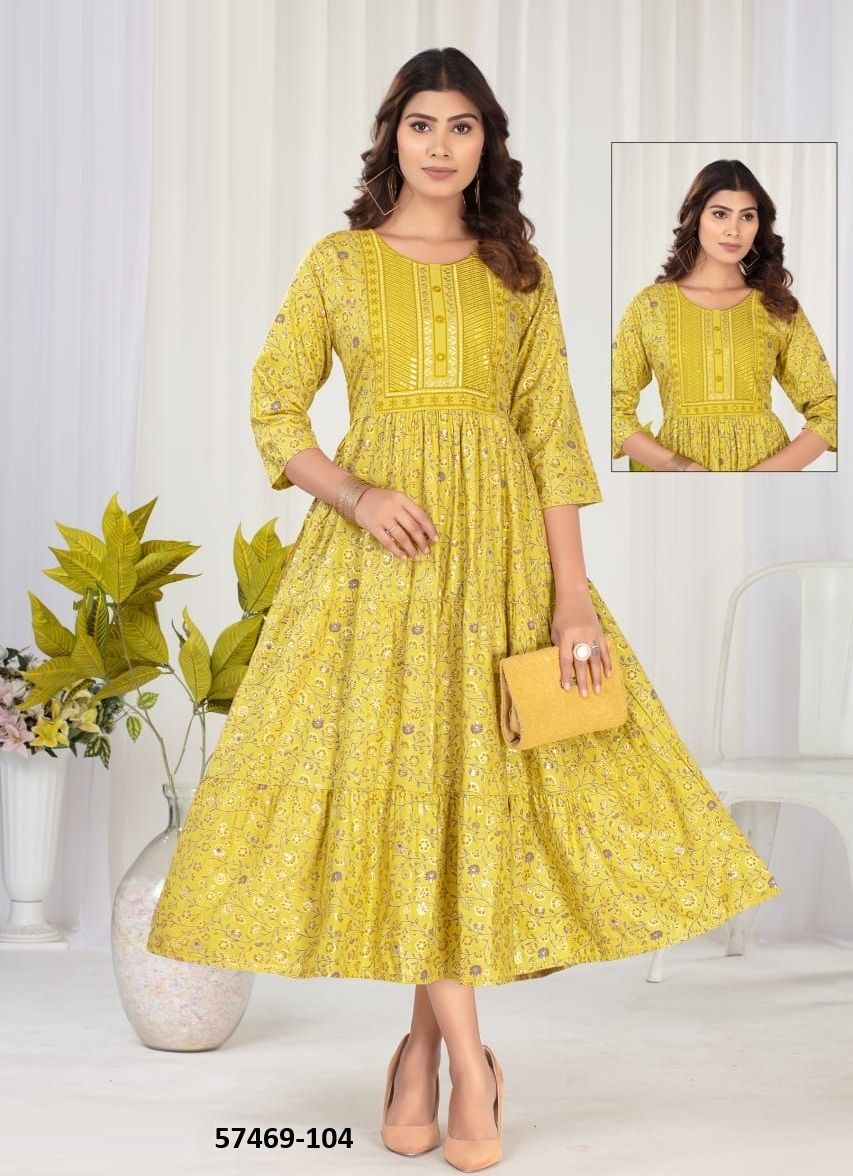 WILSON - Catalog # 57469 (Set of 6 Readymade Women's Kurtis / Tops) by Brand DEE CEE