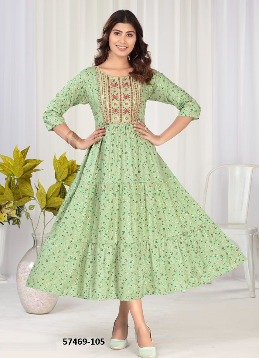 WILSON - Catalog # 57469 (Set of 6 Readymade Women's Kurtis / Tops) by Brand DEE CEE