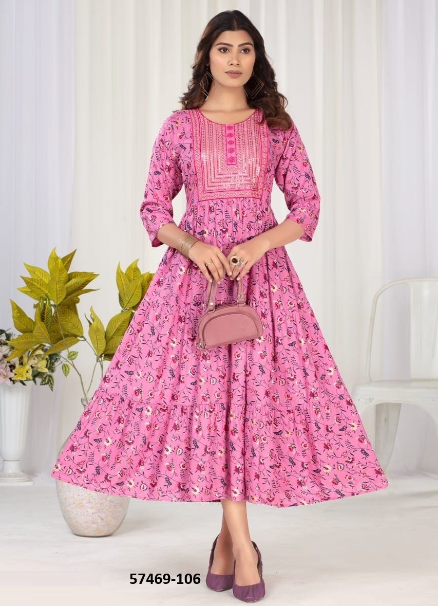 WILSON - Catalog # 57469 (Set of 6 Readymade Women's Kurtis / Tops) by Brand DEE CEE
