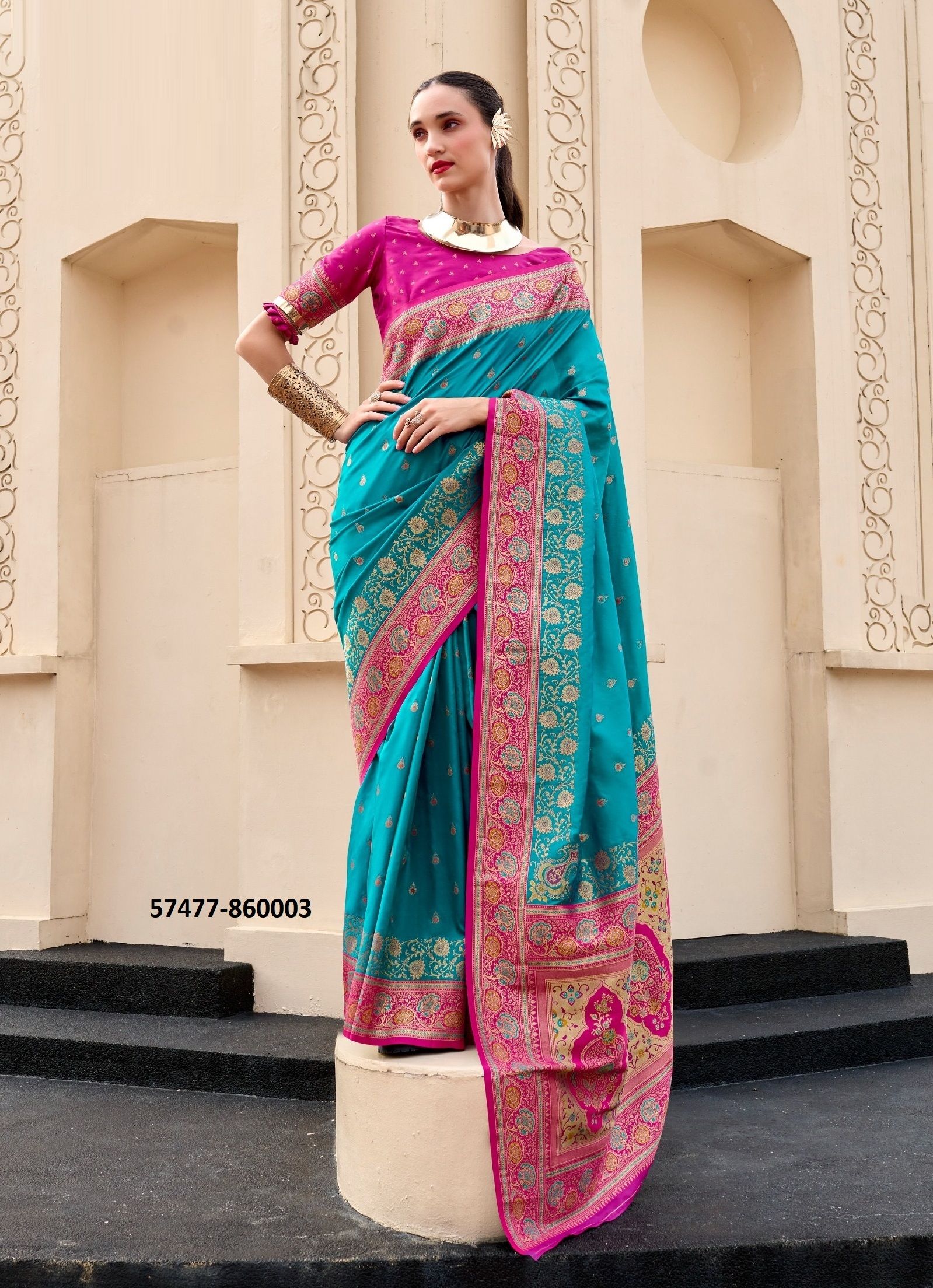 SOUNDARYA SILK - Catalog # 57477 (Set of 8 Sarees) by Brand STROLLAY ®