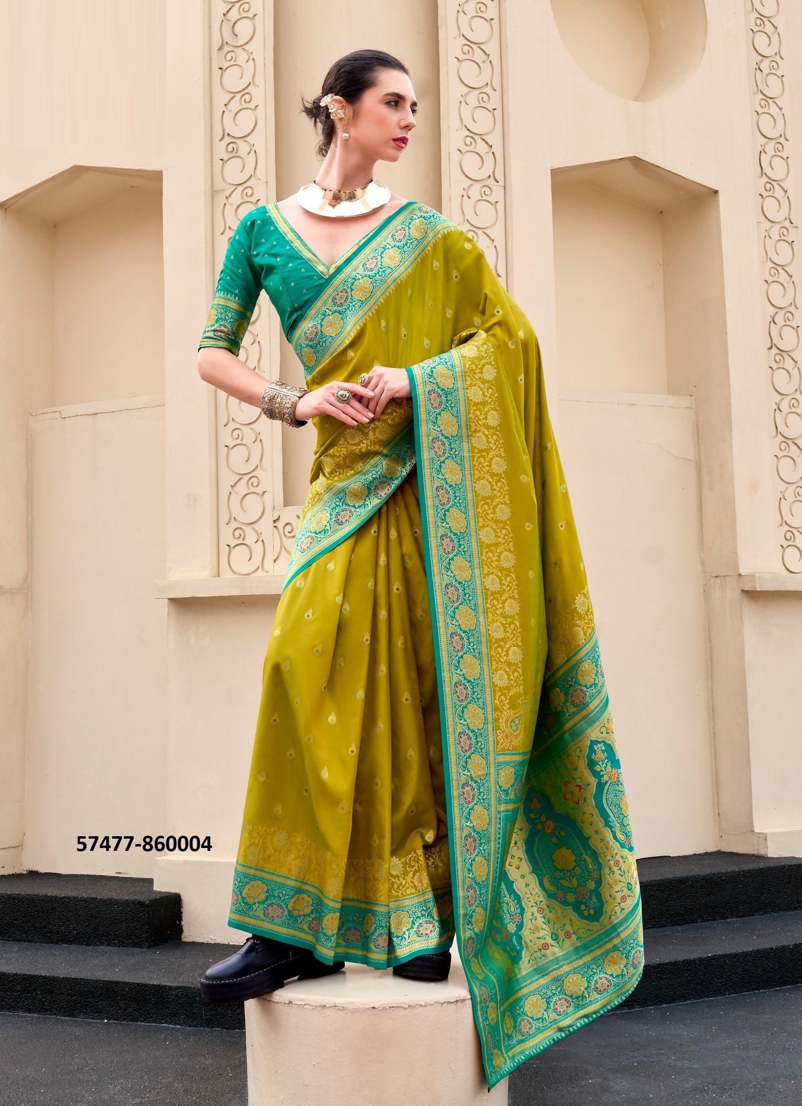 SOUNDARYA SILK - Catalog # 57477 (Set of 8 Sarees) by Brand STROLLAY ®