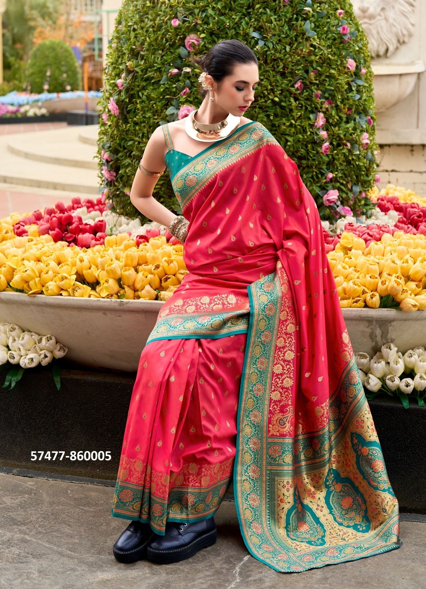 SOUNDARYA SILK - Catalog # 57477 (Set of 8 Sarees) by Brand STROLLAY ®