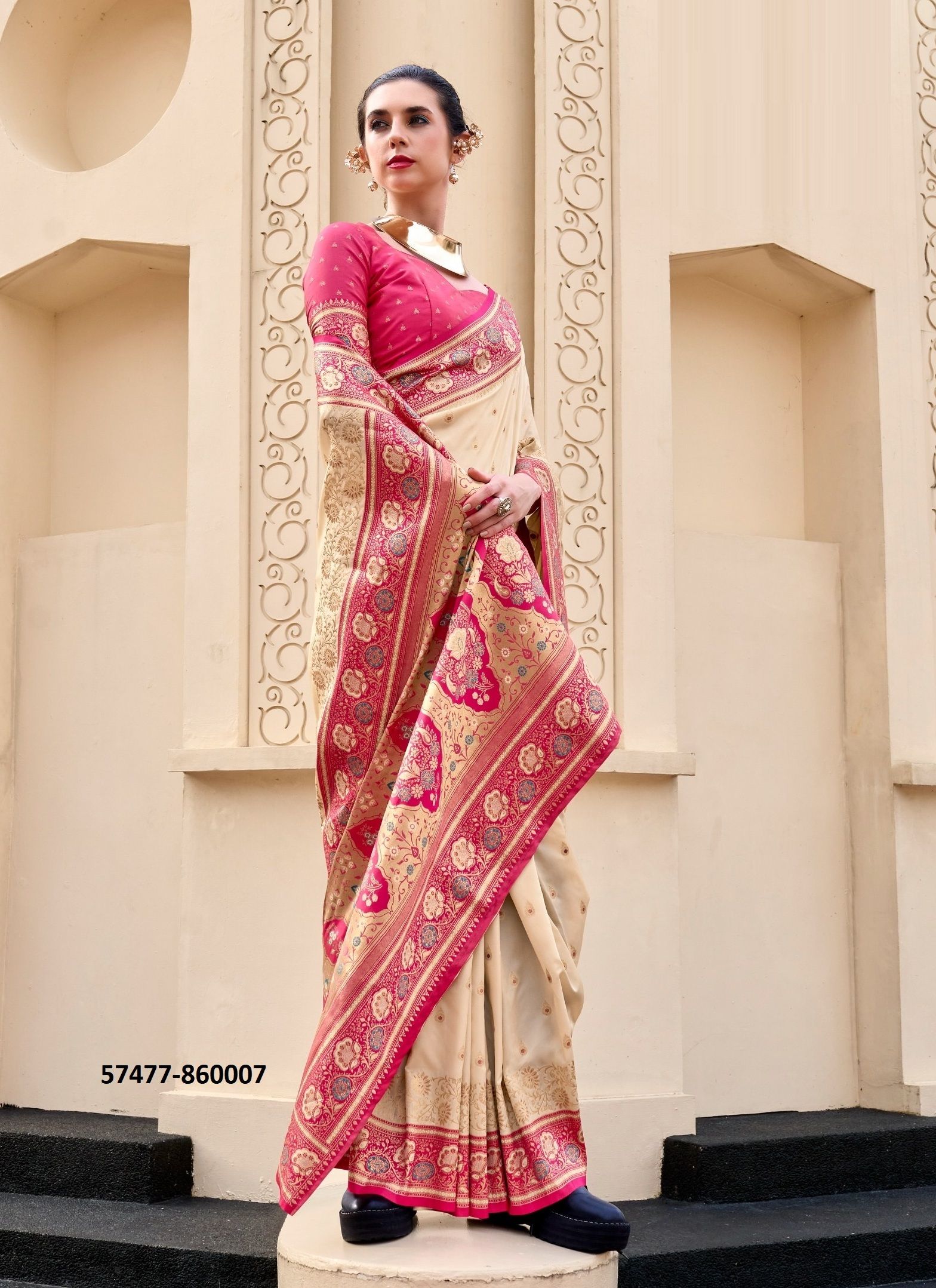 SOUNDARYA SILK - Catalog # 57477 (Set of 8 Sarees) by Brand STROLLAY ®