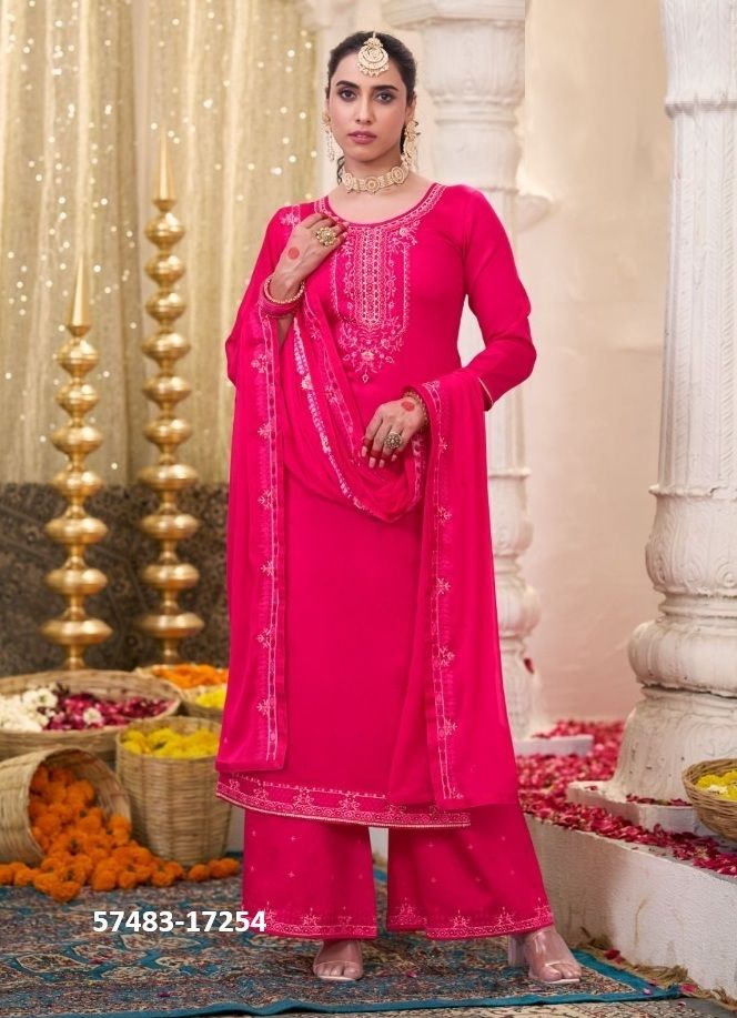LAADU - Catalog # 57483 (Set of 6 Semi-Stitched / Un-Stitched Suits) by Brand AAA BY KALARANG