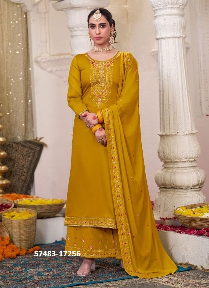 LAADU - Catalog # 57483 (Set of 6 Semi-Stitched / Un-Stitched Suits) by Brand AAA BY KALARANG