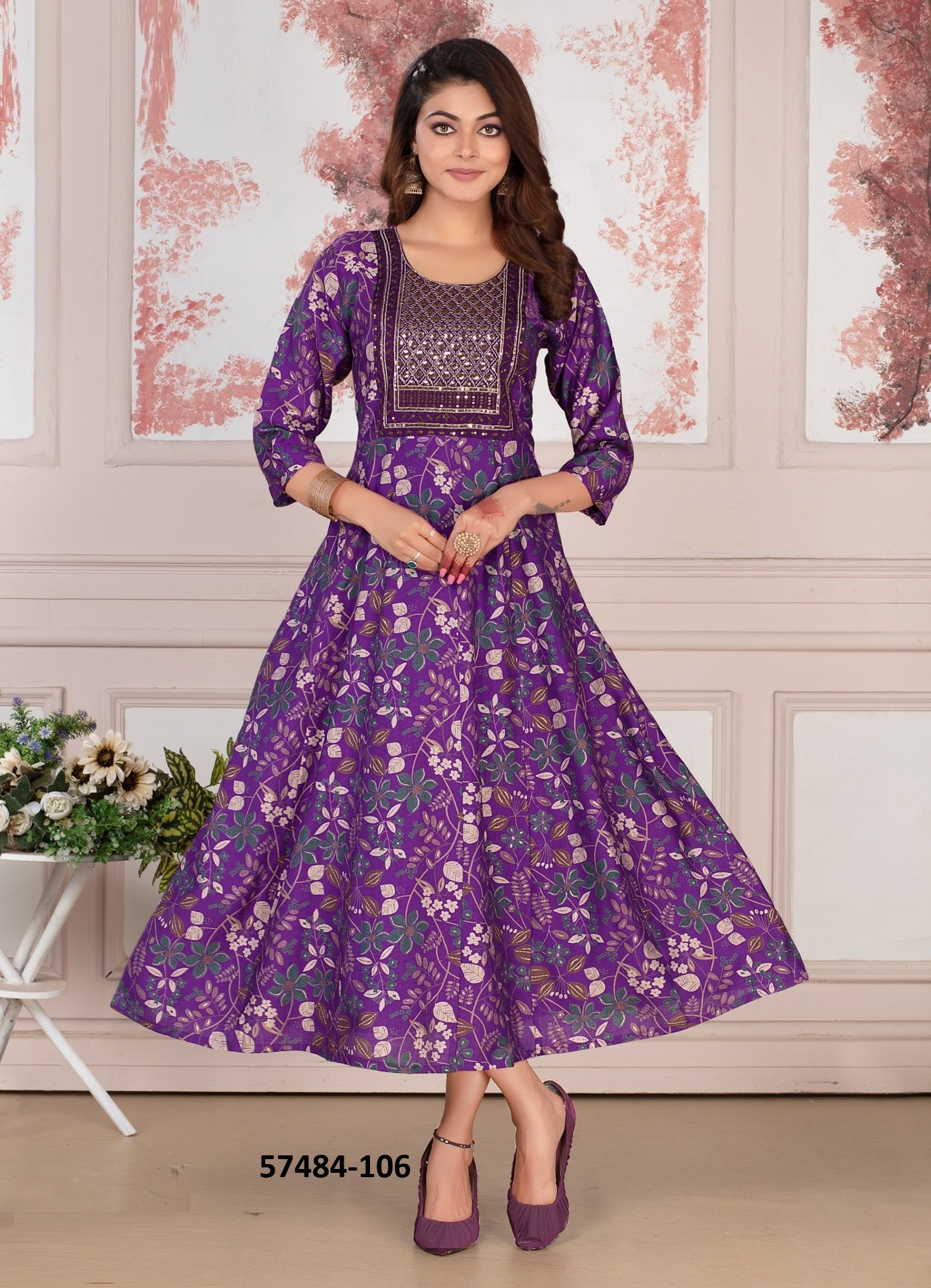 ANGEL - Catalog # 57484 (Set of 6 Readymade Women's Kurtis / Tops) by Brand DEE CEE