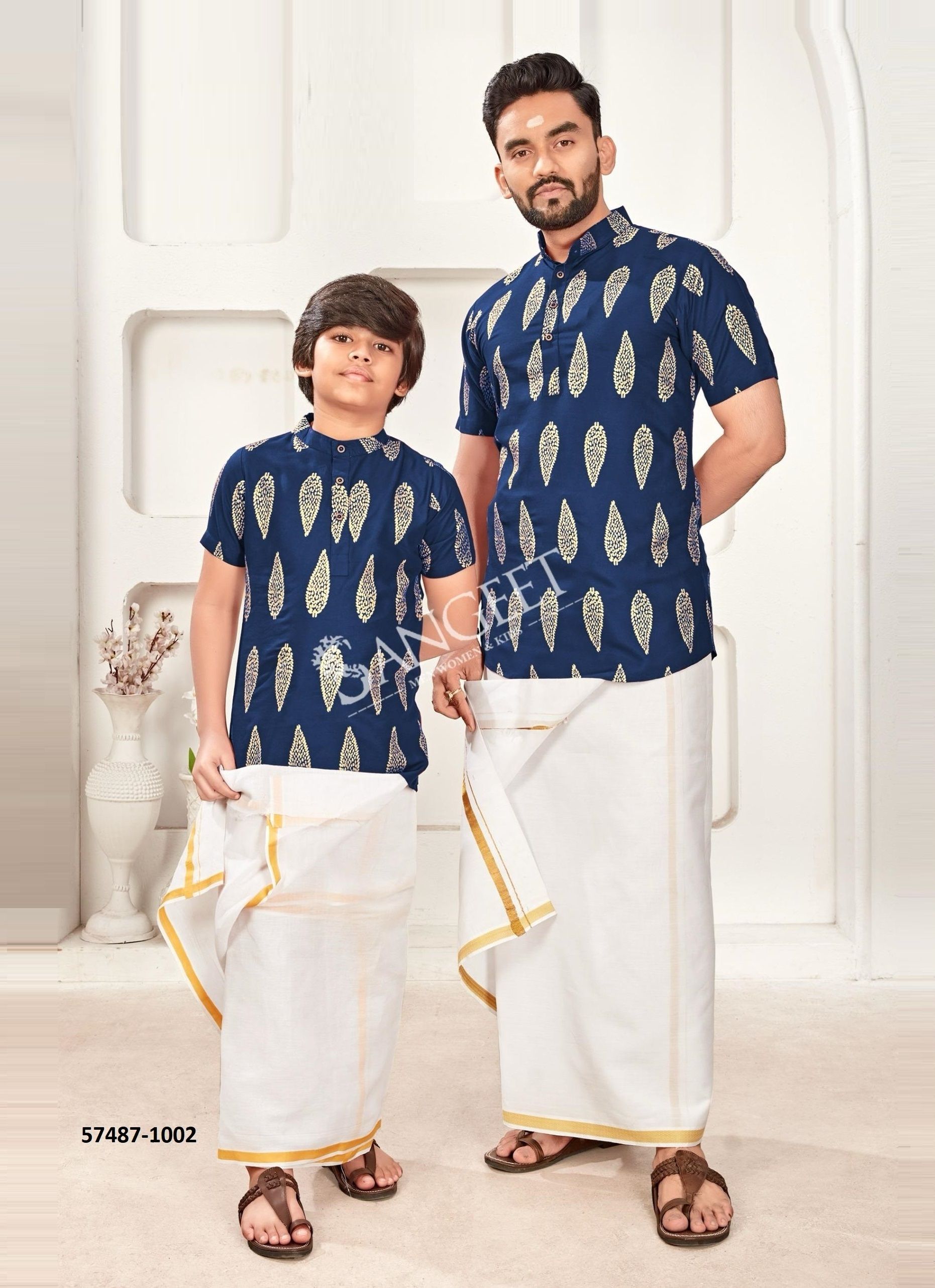 LUNGI STYLE 17 - Catalog # 57487 (Set of 6 Men's Ethnic Wear) by Brand STROLLAY ®