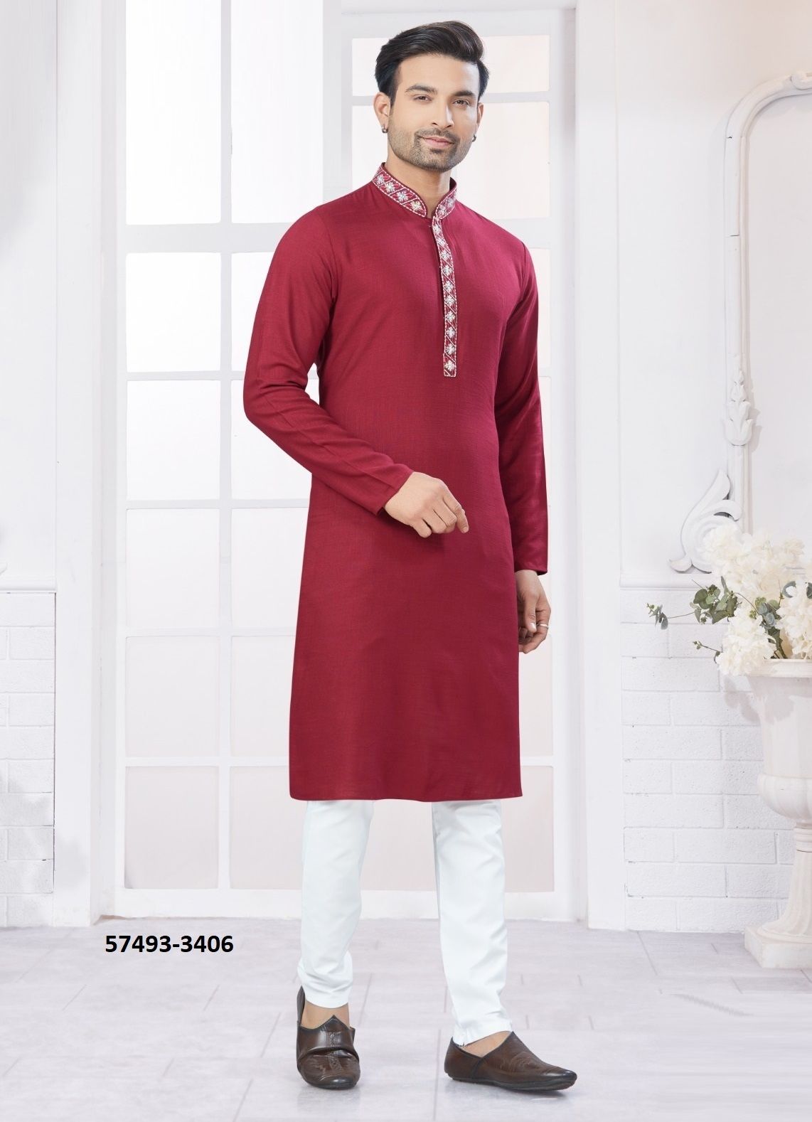 WEDDING COLLECTION 34 - Catalog # 57493 (Set of 7 Men's Ethnic Wear) by Brand STROLLAY ®