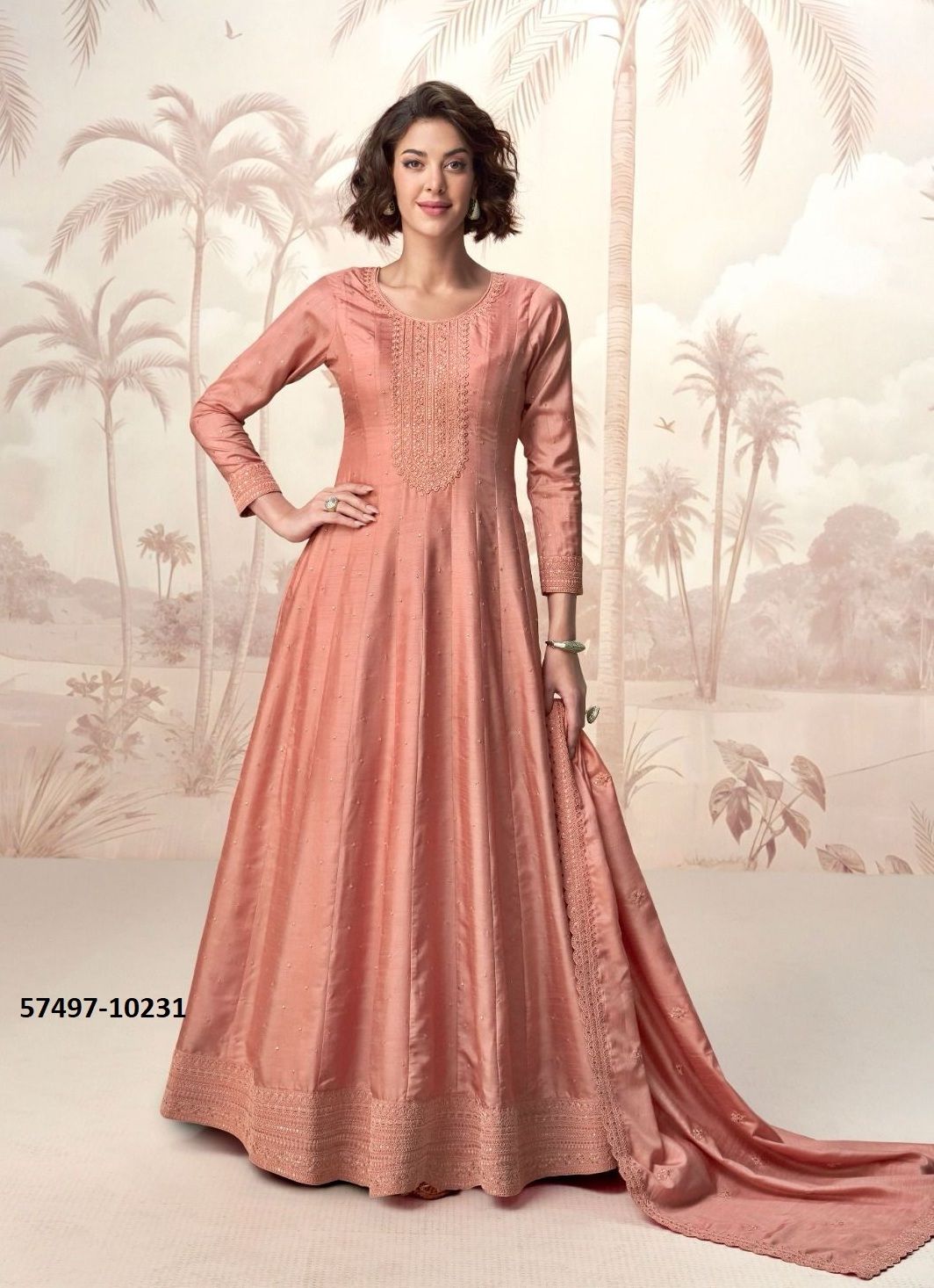 RAAGINI - Catalog # 57497 (Set of 5 Readymade Gowns) by Brand AASHIRWAD