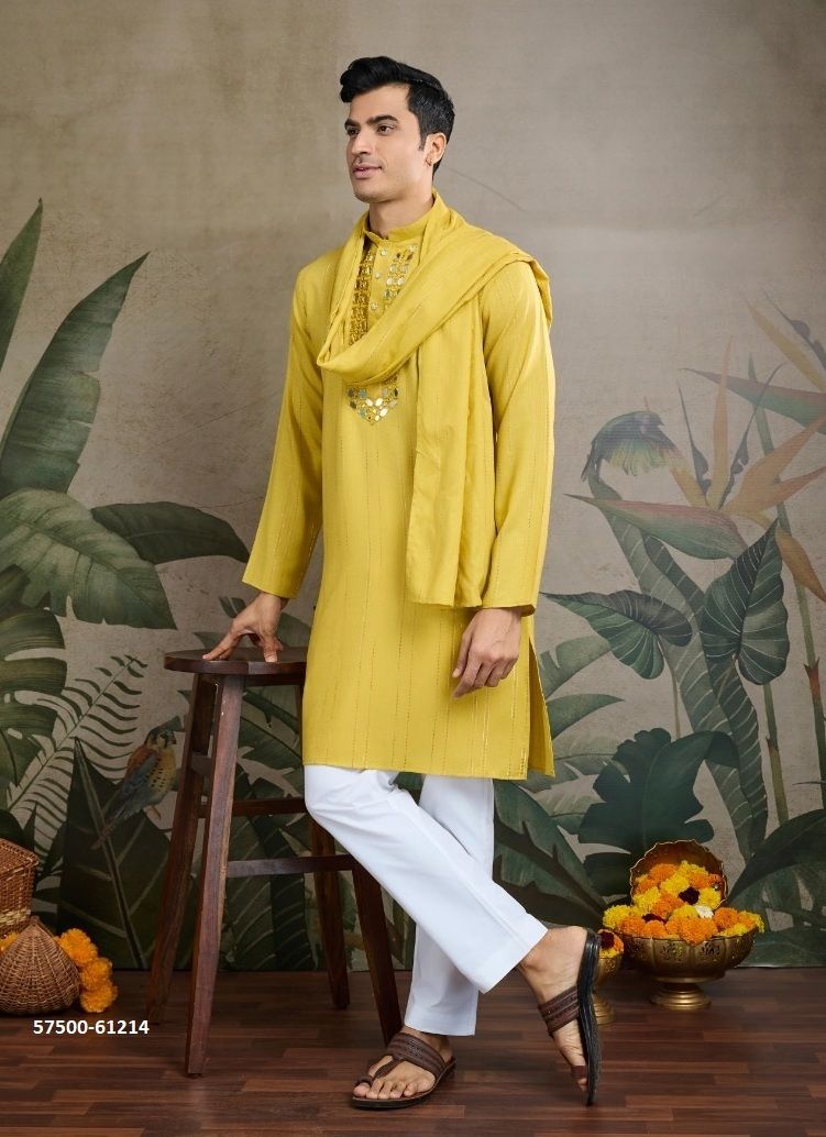 ZARI & WEAVES 1 - Catalog # 57500 (Set of 4 Men's Ethnic Wear) by Brand STROLLAY ®