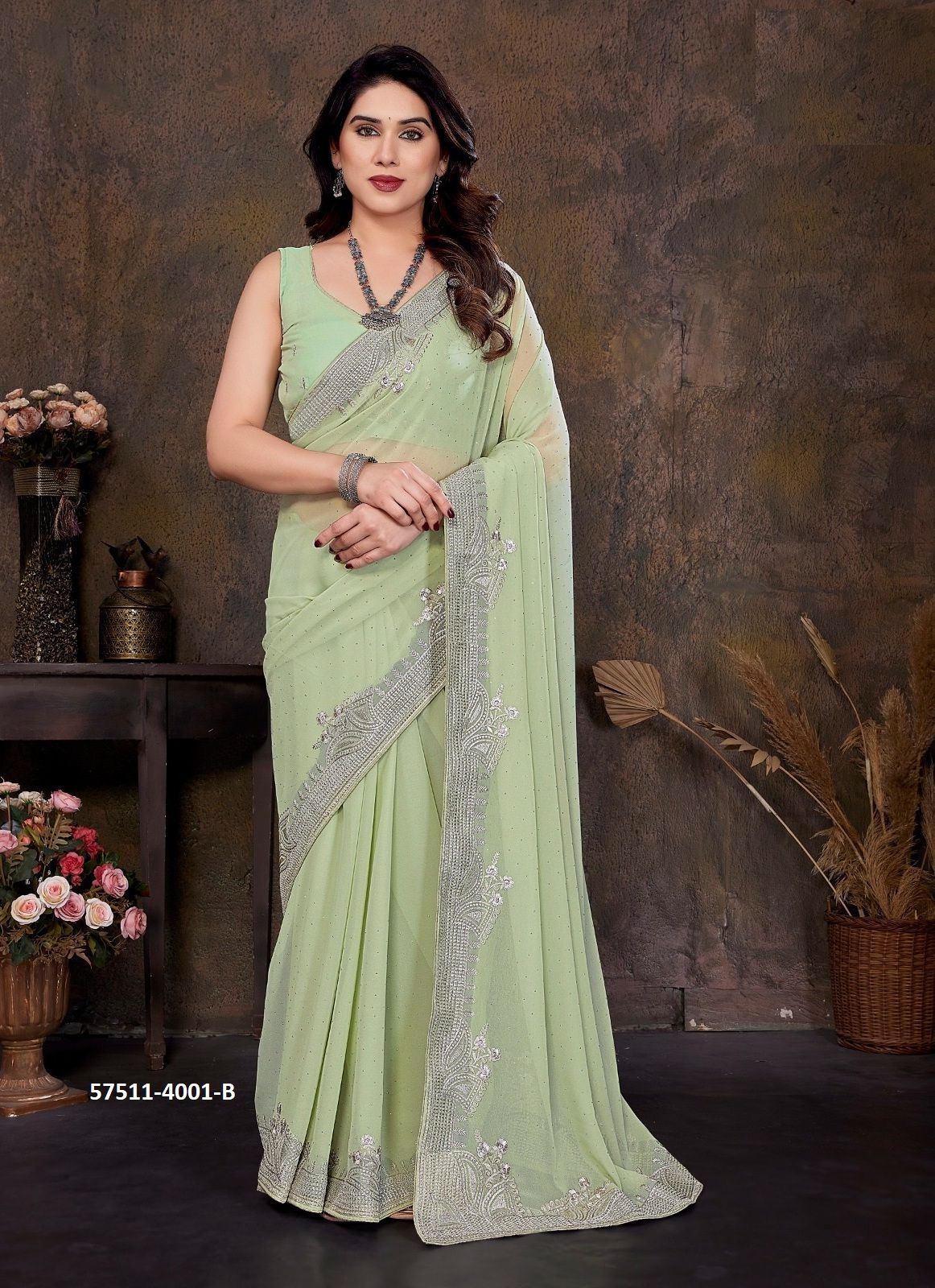 SERIES 4001 - Catalog # 57511 (Set of 4 Sarees) by Brand JAYSHREE