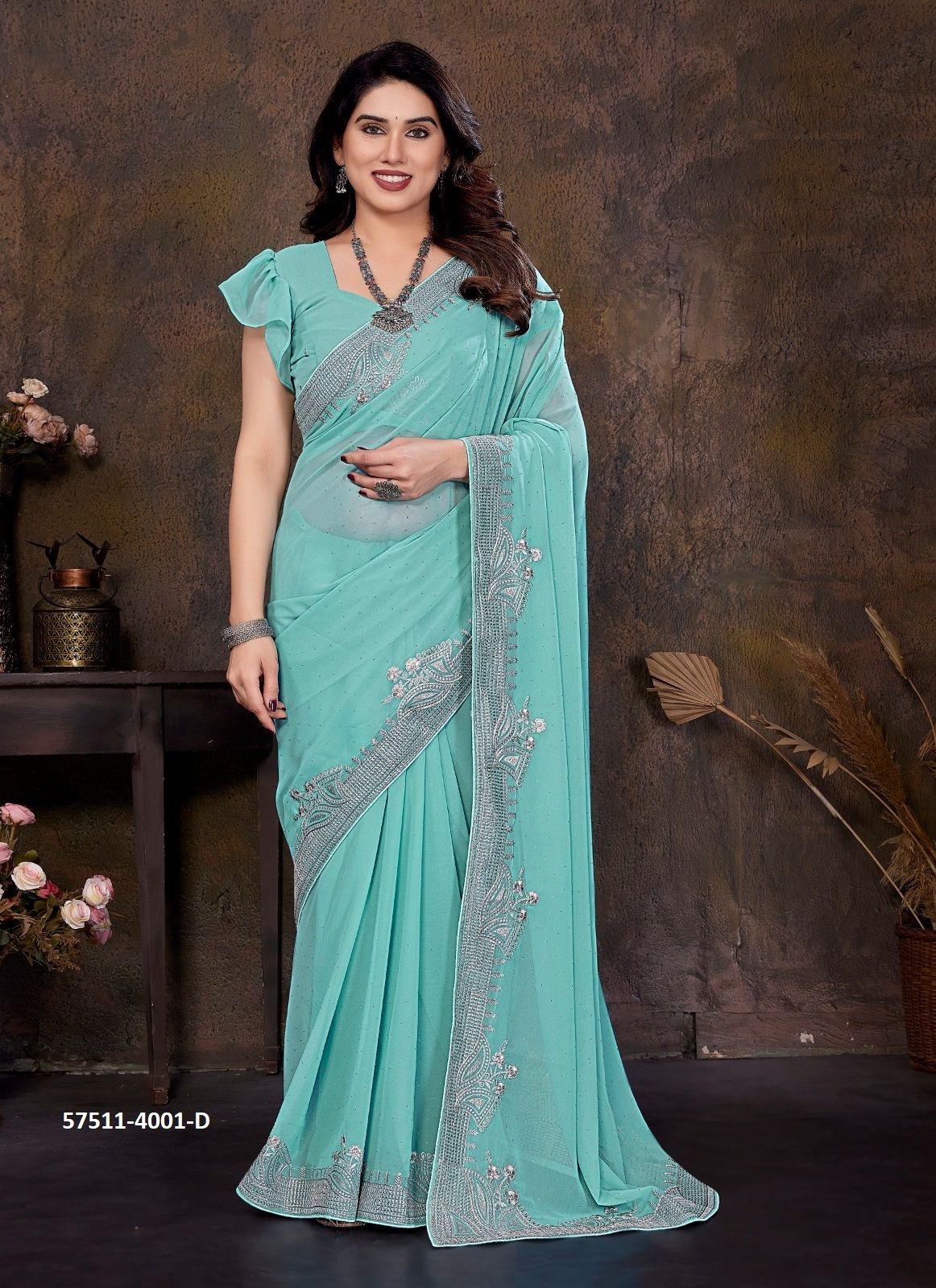 SERIES 4001 - Catalog # 57511 (Set of 4 Sarees) by Brand JAYSHREE