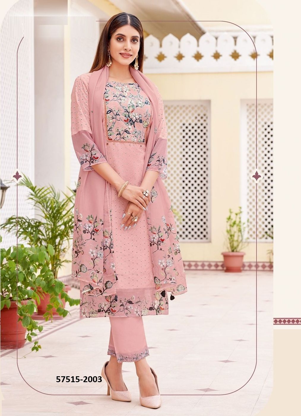 KASHMIRA - Catalog # 57515 (Set of 6 Readymade Salwar Suits) by Brand WOOGLEE FASHIONS