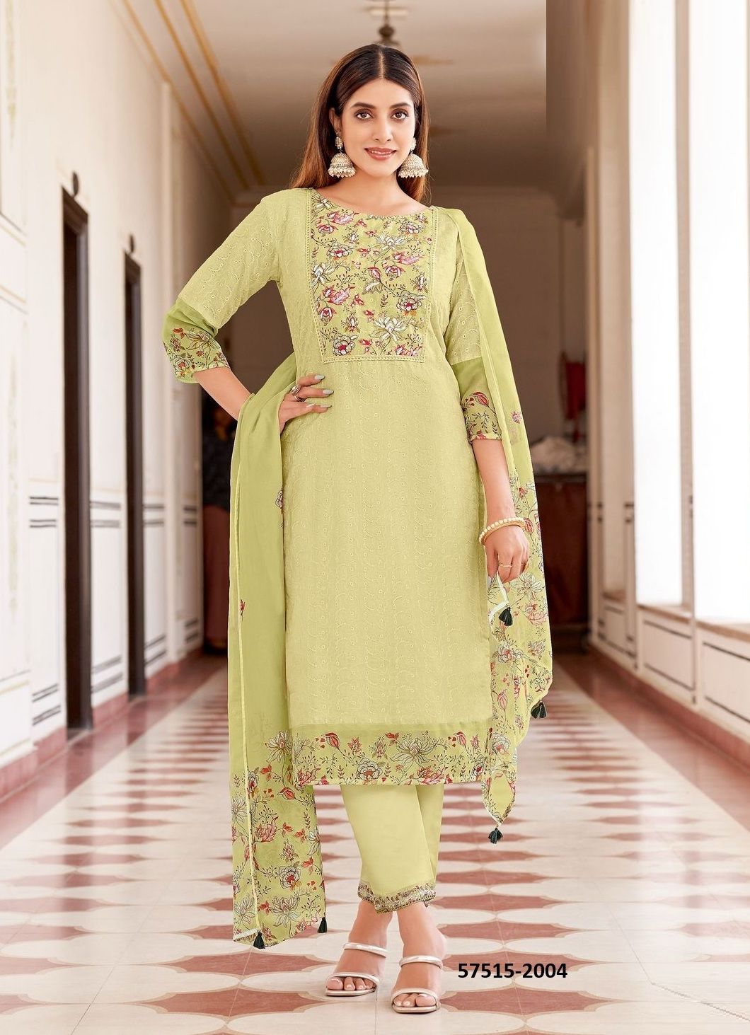 KASHMIRA - Catalog # 57515 (Set of 6 Readymade Salwar Suits) by Brand WOOGLEE FASHIONS