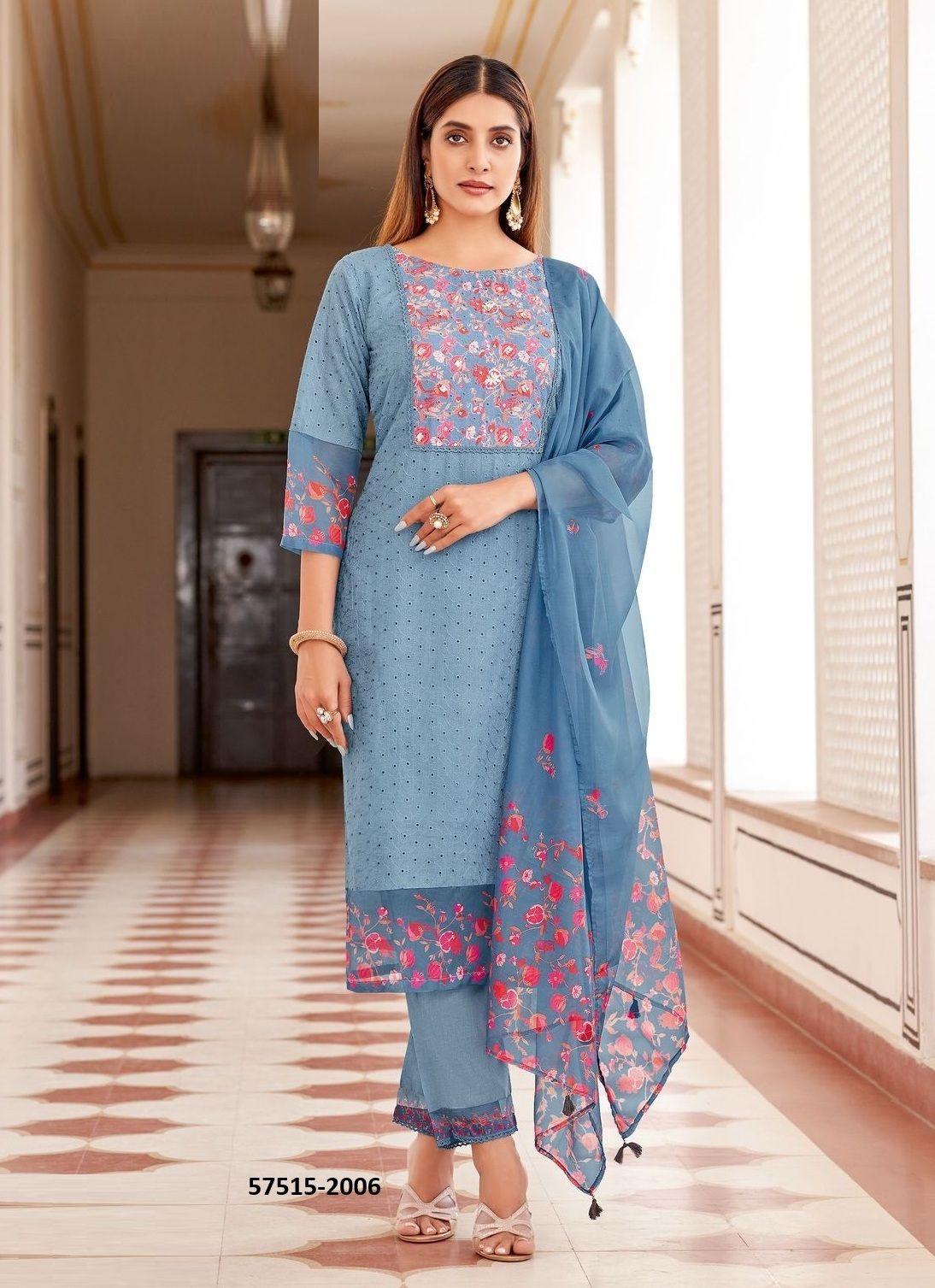 KASHMIRA - Catalog # 57515 (Set of 6 Readymade Salwar Suits) by Brand WOOGLEE FASHIONS