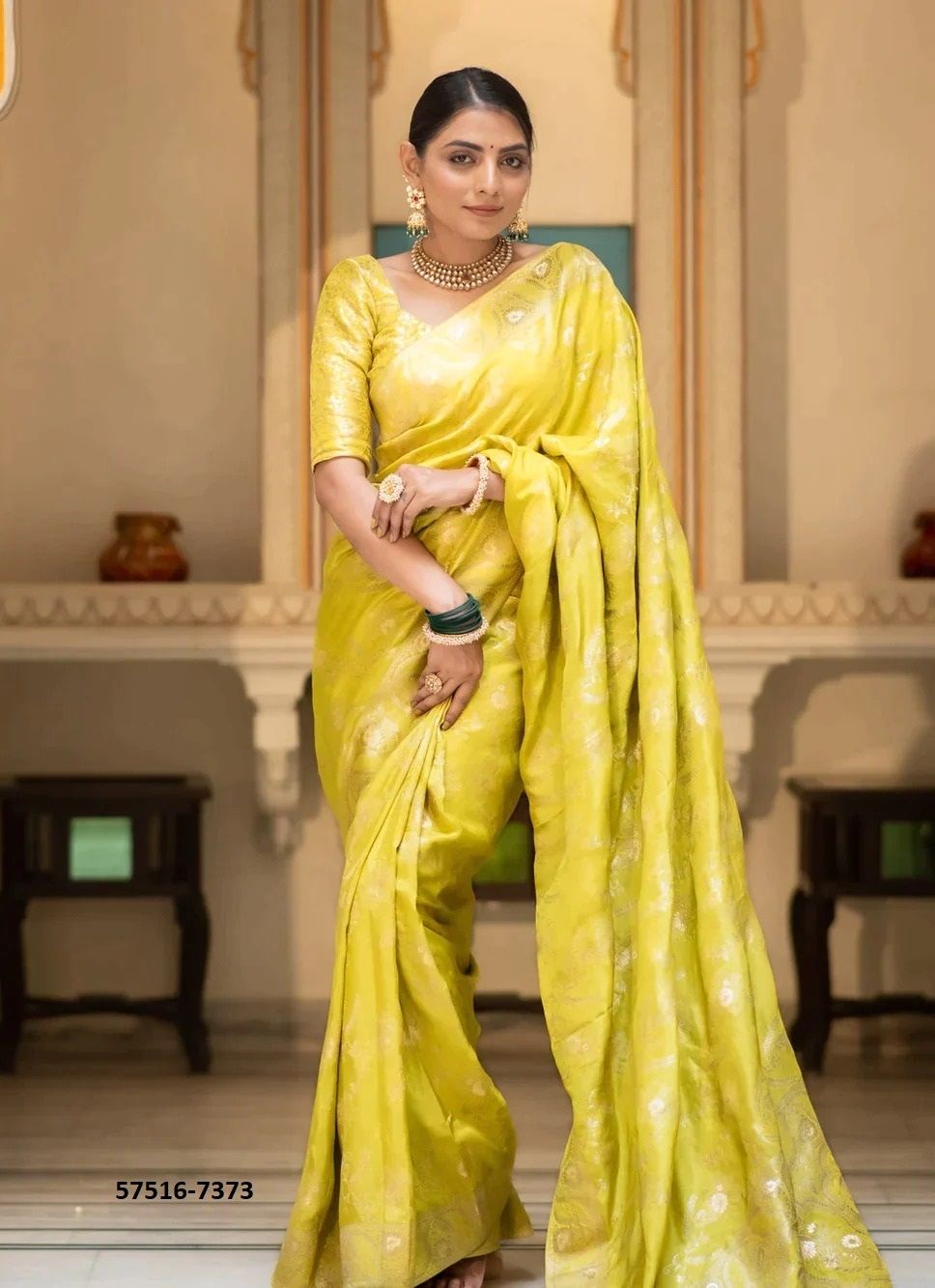 SILK JACQUARD BEAUTY - Catalog # 57516 (Set of 9 Sarees) by Brand STROLLAY ®