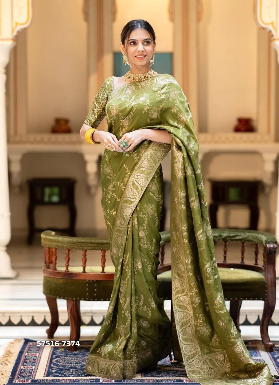 SILK JACQUARD BEAUTY - Catalog # 57516 (Set of 9 Sarees) by Brand STROLLAY ®