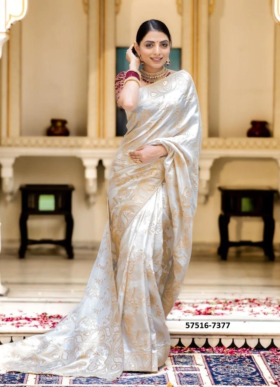 SILK JACQUARD BEAUTY - Catalog # 57516 (Set of 9 Sarees) by Brand STROLLAY ®