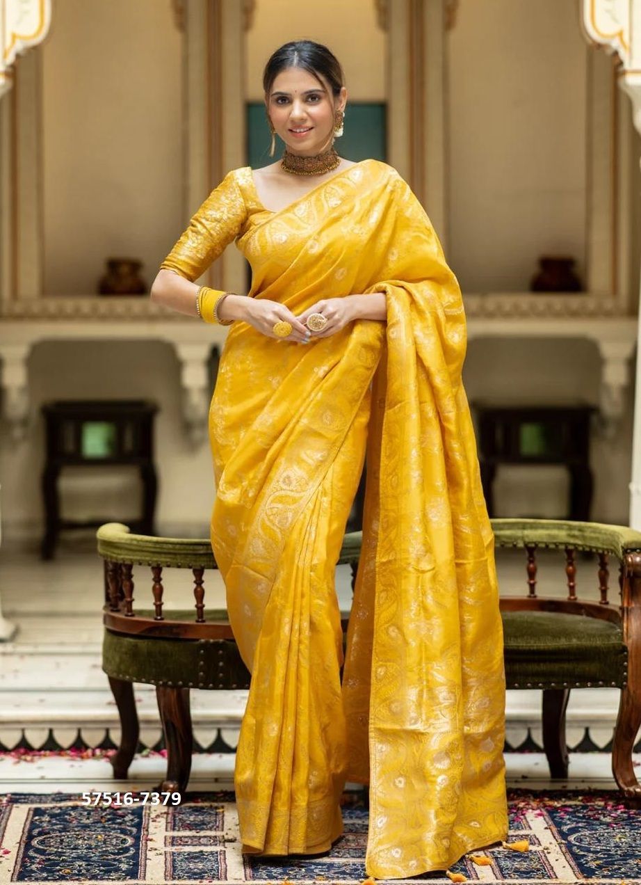 SILK JACQUARD BEAUTY - Catalog # 57516 (Set of 9 Sarees) by Brand STROLLAY ®