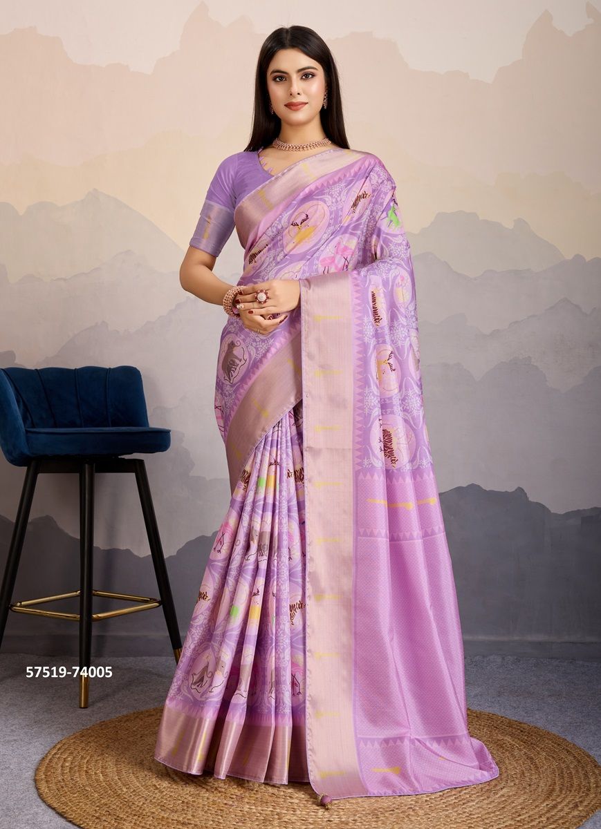 MRIGA PATOLA - Catalog # 57519 (Set of 6 Sarees) by Brand S-ETHNIC LIFESTYLE