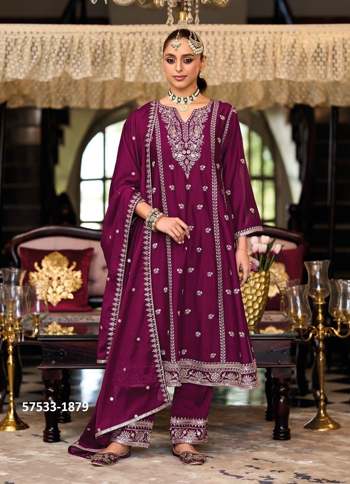 SERENA - Catalog # 57533 (Set of 3 Readymade Salwar Suits) by Brand EBA LIFESTYLE