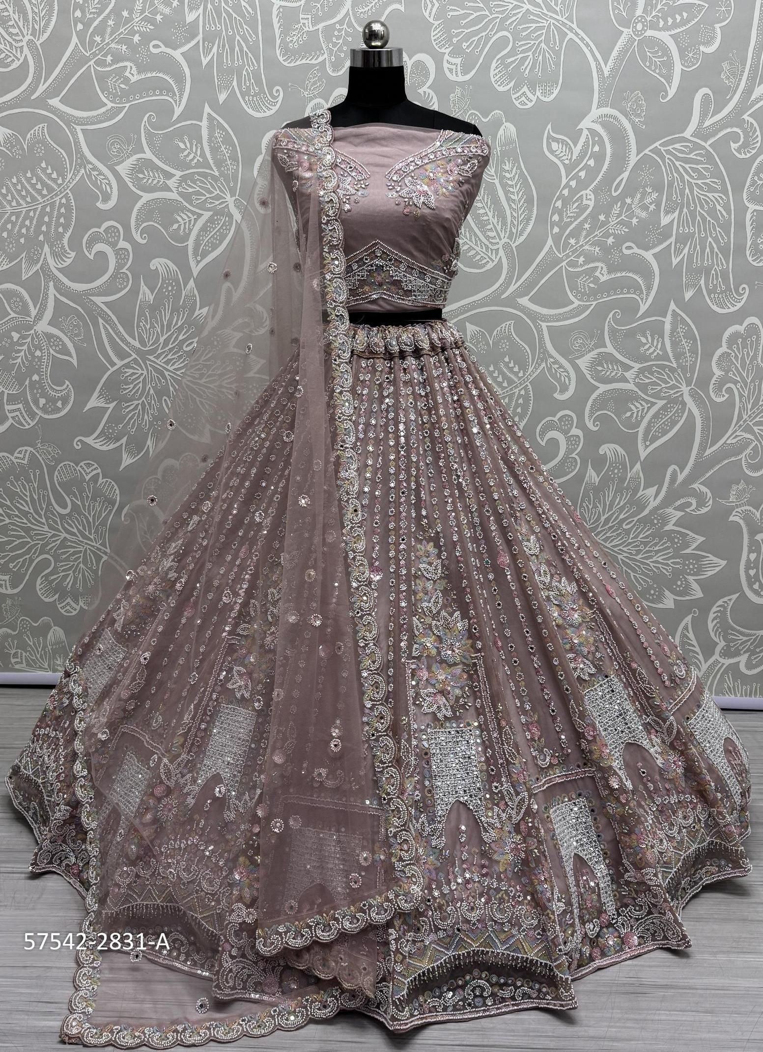 SERIES 2830-2842 - Catalog # 57542 (Set of 25 Semi-Stitched Lehengas) by Brand STROLLAY ®