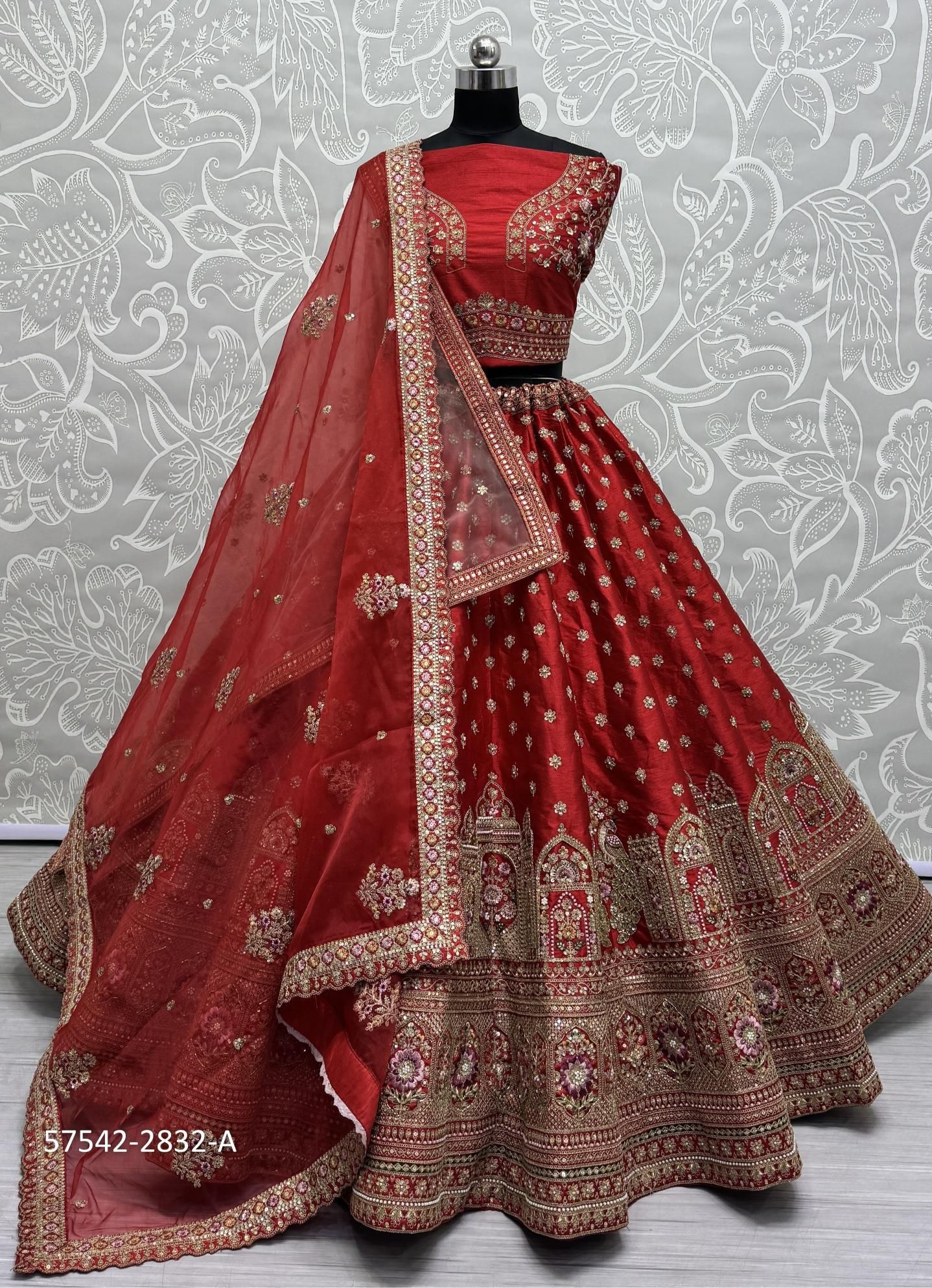 SERIES 2830-2842 - Catalog # 57542 (Set of 25 Semi-Stitched Lehengas) by Brand STROLLAY ®