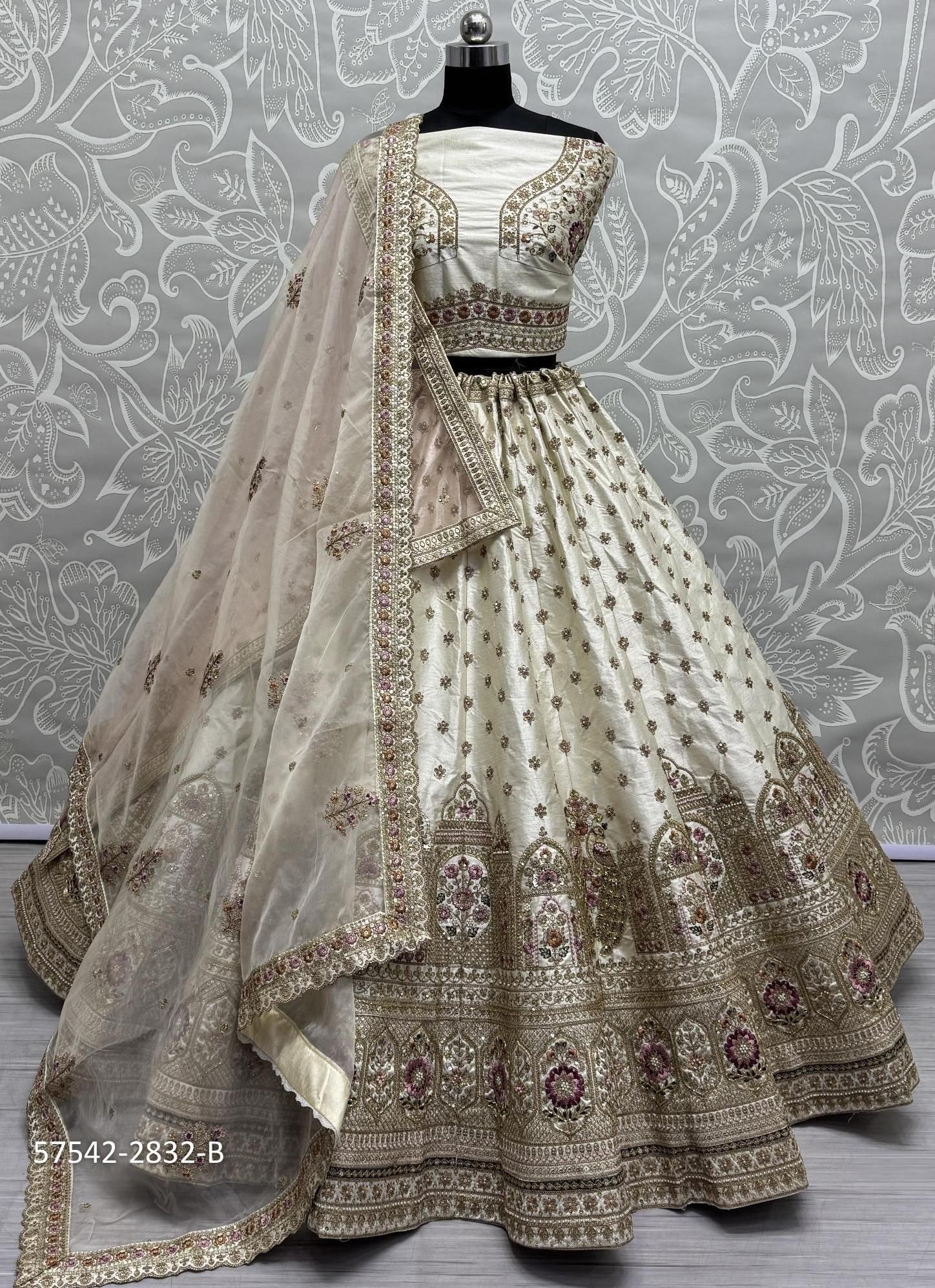 SERIES 2830-2842 - Catalog # 57542 (Set of 25 Semi-Stitched Lehengas) by Brand STROLLAY ®